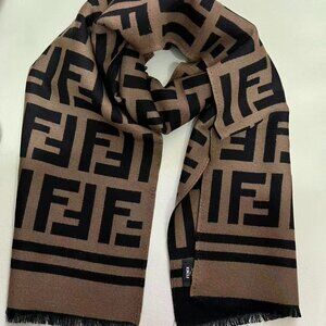 Fendi Black and Brown Women's Scarf